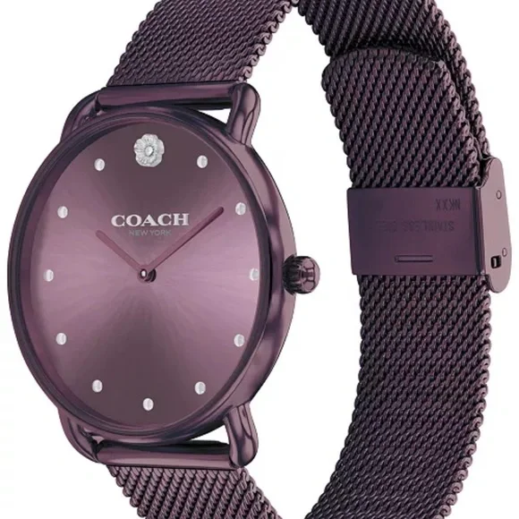 TEMPORARY PRICE DROP! Coach Plum Stainless Steel Watch - Picture 2 of 5